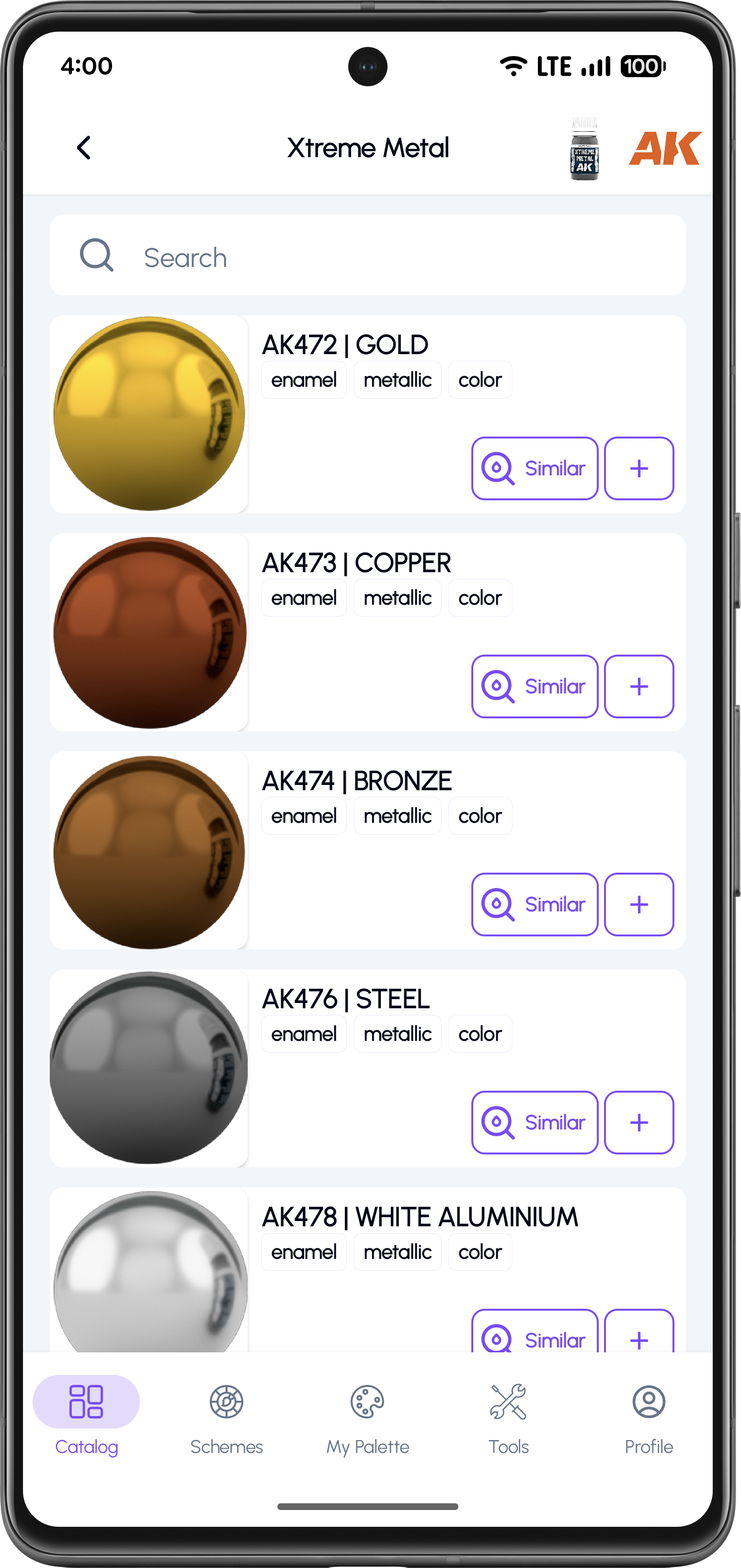 Browse available colors